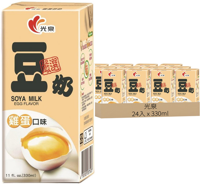 光泉 雞蛋豆奶, 330ml, 24瓶
