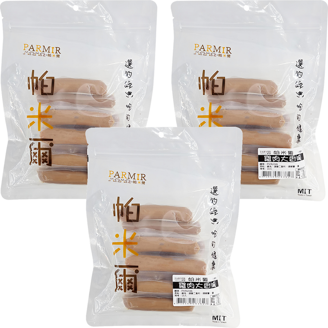 PARMIR 帕米爾 台灣公司貨 雞肉大香腸 犬貓用 10入, 雞肉, 3袋, 500g