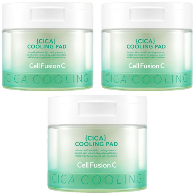 Cell Fusion C 台灣公司貨 積雪草鎮靜涼感棉片 180ml, 3個, 70片