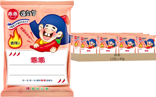 乖乖 玉米脆條 香辣口味, 40g, 12包