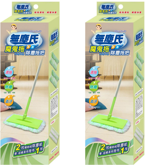無塵氏 魔鬼拖 乾濕除塵拖把, 2盒