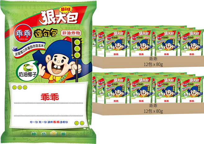 乖乖 玉米脆條 奶油椰子, 80g, 24包