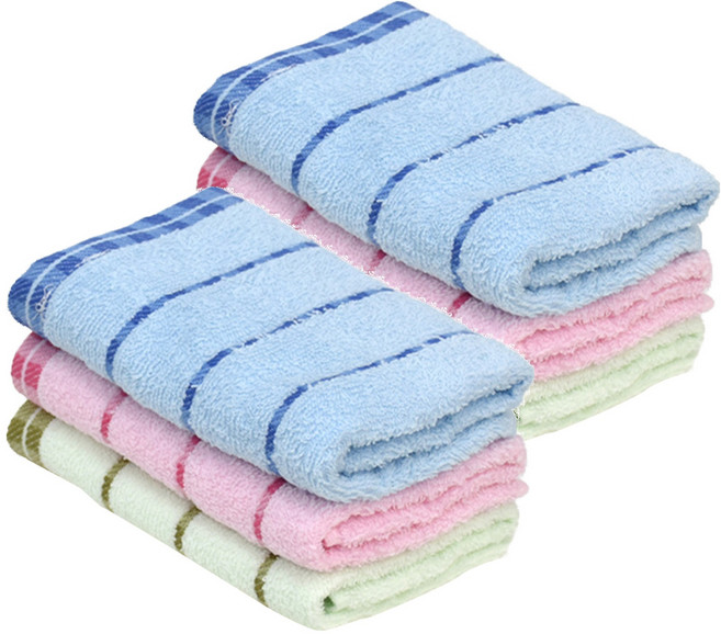 GRACE 格蕾絲 純棉毛巾3件組 格子紋款, 2組, 顏色隨機