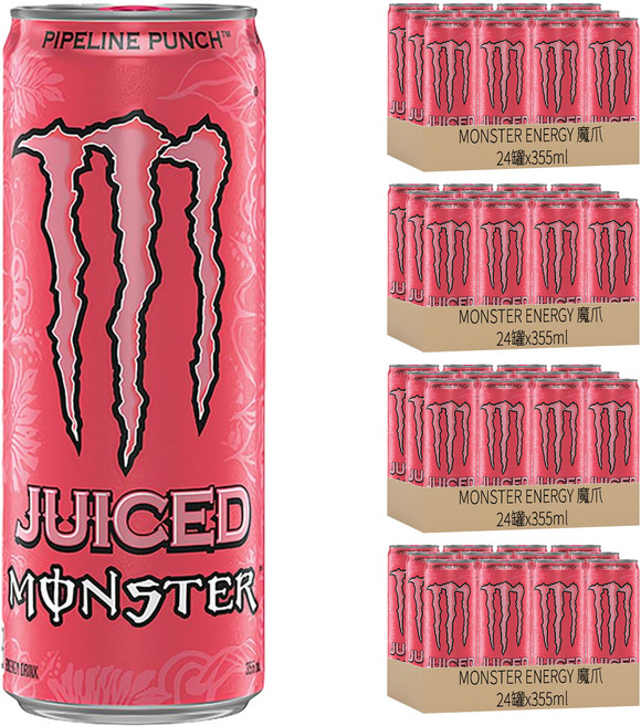 MONSTER ENERGY 魔爪 管浪潘趣碳酸能量飲料, 355ml, 96罐