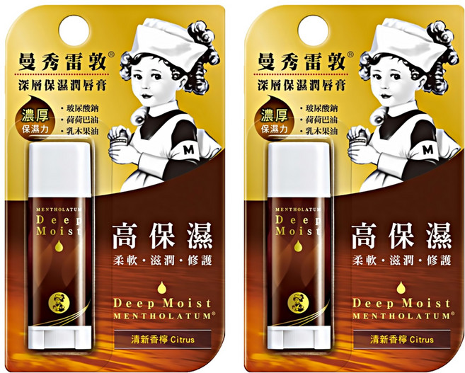 MENTHOLATUM 曼秀雷敦 深層保濕潤唇膏, 清新香檸, 2支, 4.5g