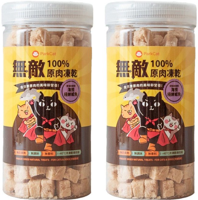 ParkCat 貓樂園 無敵100%原肉凍乾 豐富胺基酸, 海撈極鮮鱈魚, 80g, 2罐