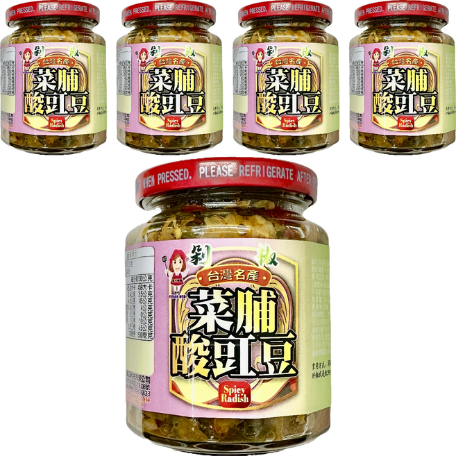 譽方媽媽 剁椒辣菜脯酸豇豆, 240g, 5罐