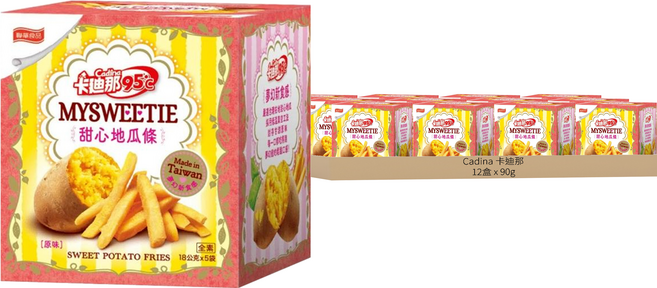 Cadina 卡迪那 95℃甜心地瓜條, 90g, 12盒