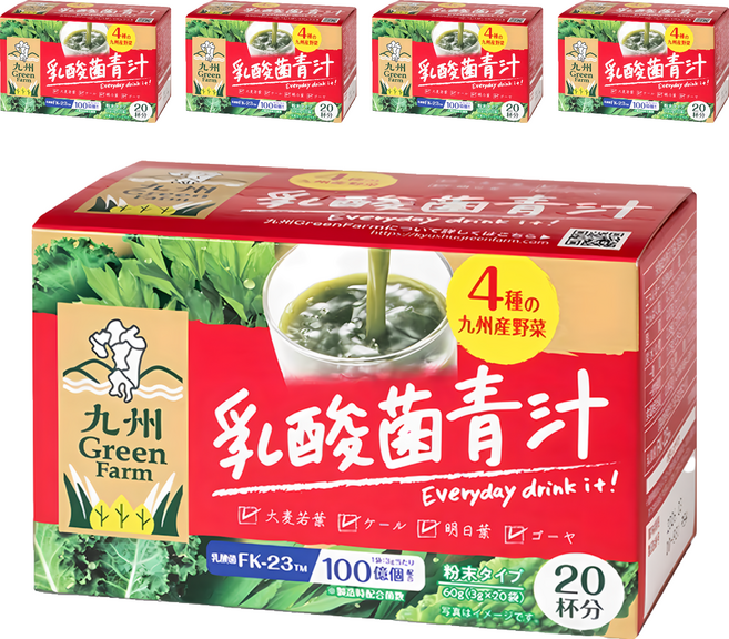 九州 Green Farm 盛花園 日本原裝進口九州產乳酸菌青汁, 20包, 3g, 5盒