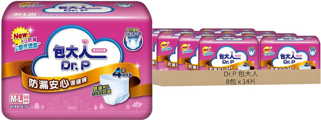 Dr.P 包大人 防漏安心復健褲, M-L, 14片, 8包