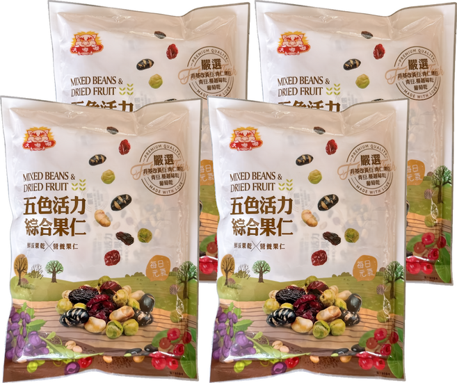大嘟嘟 五色活力綜合果仁, 4個, 168g