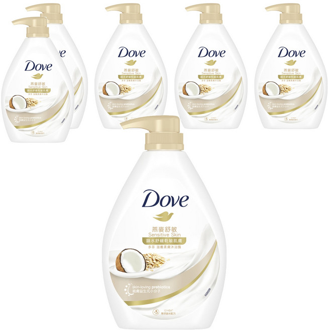 Dove 多芬 滋養柔膚沐浴露 燕麥舒敏, 900g, 6瓶