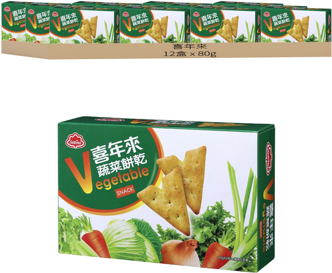 喜年來 蔬菜餅乾, 80g, 12盒