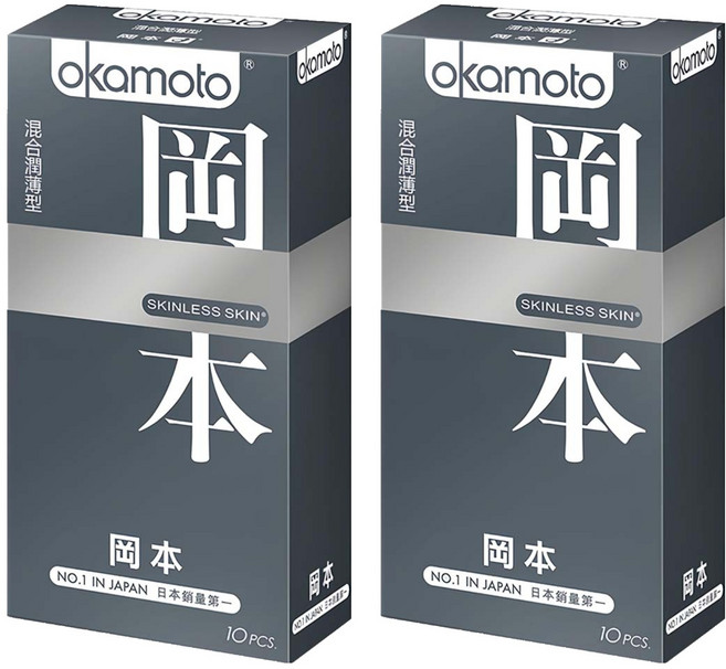 okamoto 岡本 混合潤薄型保險套, 2盒, 10個