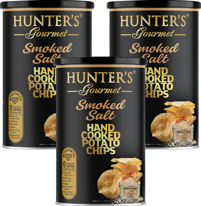 HUNTER'S gourmet 手工洋芋片 煙燻鹽味, 150g, 3罐