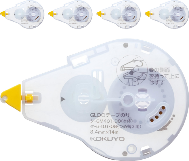 KOKUYO 國譽 GLOO 2way 好黏便利貼替換帶m 8.4mm x 14m, 白色, 5個