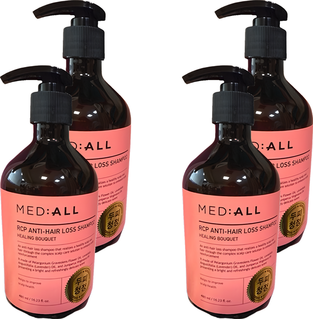 MED ALL RCP Anti Hair Loss 頭皮護理洗髮露 療癒花香, 480ml, 4瓶