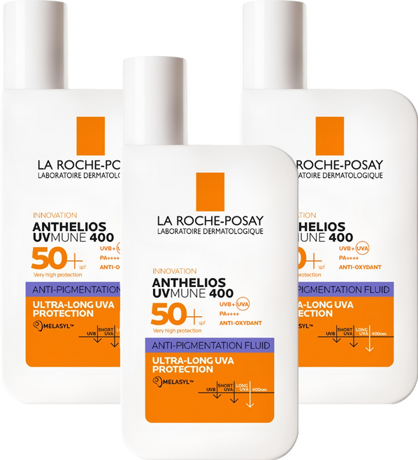 LA ROCHE POSAY 理膚寶水 台灣公司貨 安得利淡斑淨亮極效夏卡防曬液, 50ml, 3瓶