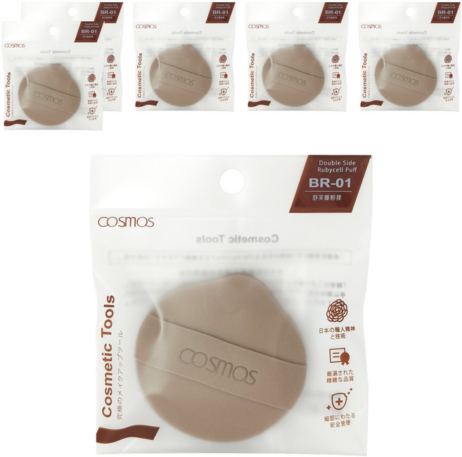 COSMOS 舒芙蕾氣墊粉撲 BR-01, 水滴形, 6個