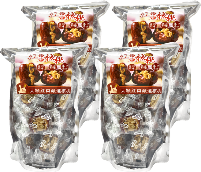 品鮮生活 紅棗核桃, 300g, 4袋