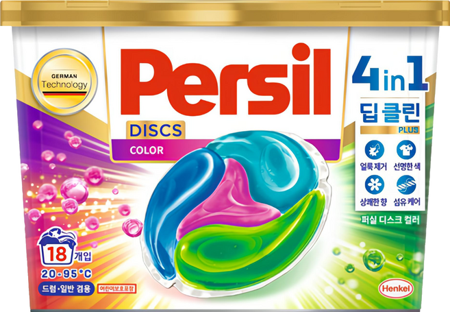 Persil 寶瀅 韓國原裝進口 護色洗衣膠囊, 18顆, 1盒