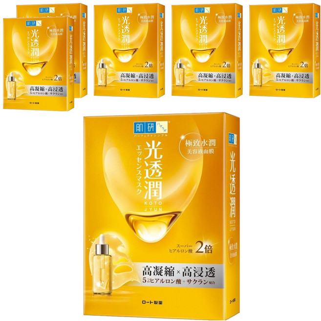 HADALABO 肌研 台灣公司貨 光透潤極致水潤面膜 25ml, 6片, 6盒