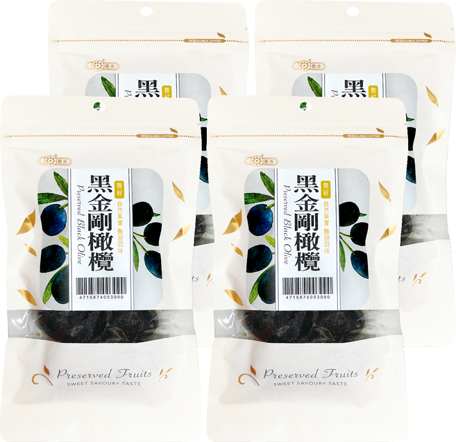 惠香 無籽黑金剛橄欖, 130g, 4包