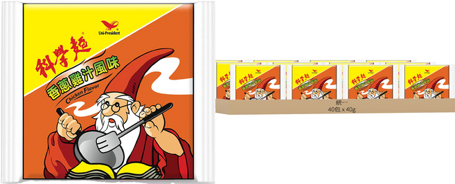 統一 科學麵 香蔥雞汁風味, 40g, 40包