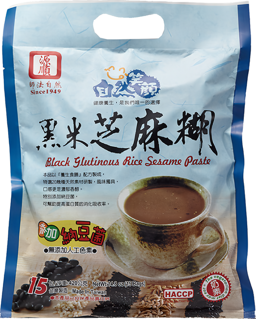 源順食品 自然笑顏 黑米芝麻糊 420g 沖泡方便 早餐下午茶宵夜皆宜, 1袋