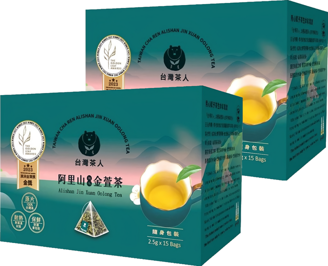 台灣茶人 阿里山風味金萱茶, 2.5g, 15包, 2盒
