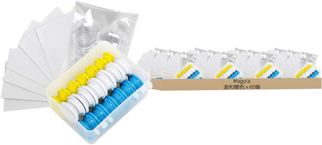 magpia 膠囊型姓名書寫型磁鐵, 多色, 60個