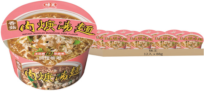 味王 香菇肉羹湯麵, 12入