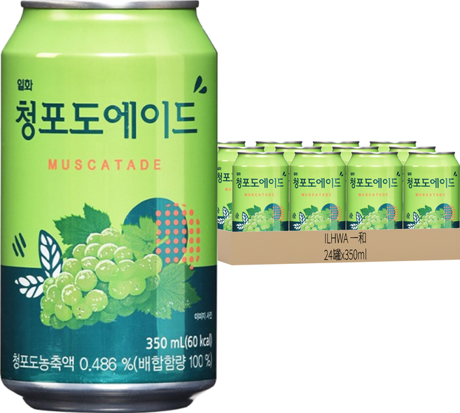 ILHWA 一和 青葡萄氣泡飲料 24罐 350ml 清新爽口