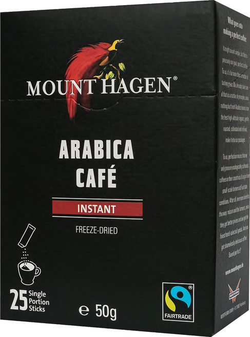 MOUNT HAGEN 公平貿易即溶咖啡粉, 2g, 25包, 1盒