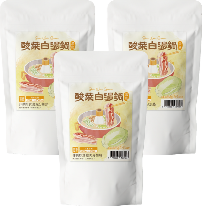 十味觀 酸菜白湯鍋, 600g, 3個