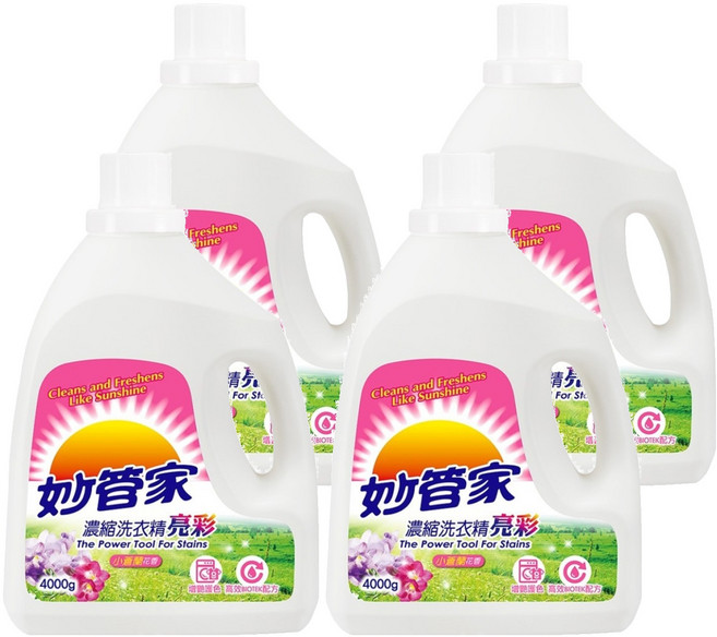 Magic Amah 妙管家 濃縮洗衣精 亮彩 小蒼蘭花香, 4kg, 4桶