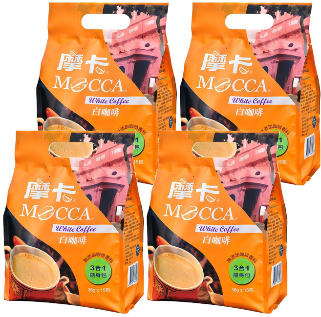 MOCCA 摩卡 三合一白咖啡, 36g, 15條, 4袋