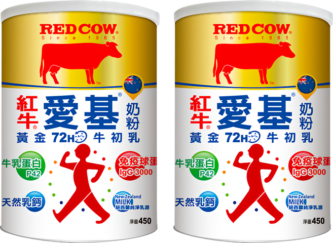 RED COW 紅牛 愛基牛初乳奶粉, 450g, 2罐