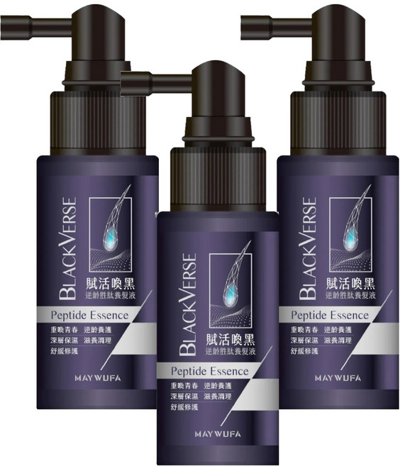 美吾髮 BLACKVERSE賦活喚黑逆齡胜肽養髮液, 50ml, 3瓶