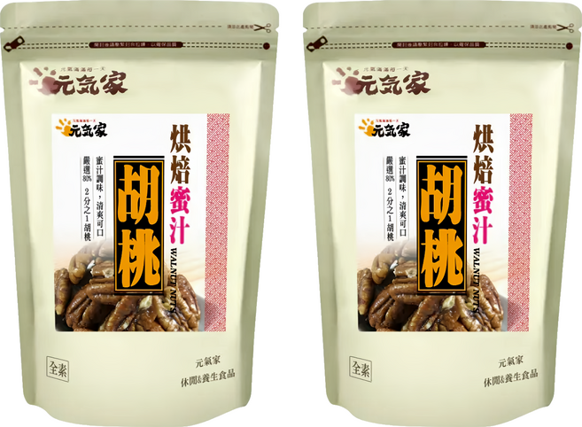 元氣家 烘焙蜜汁胡桃, 200g, 2包