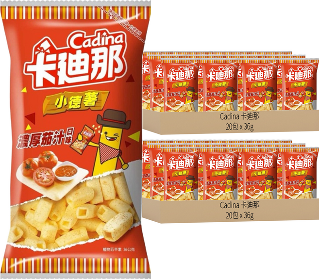 Cadina 卡迪那 小德薯濃厚茄汁口味, 36g, 40包