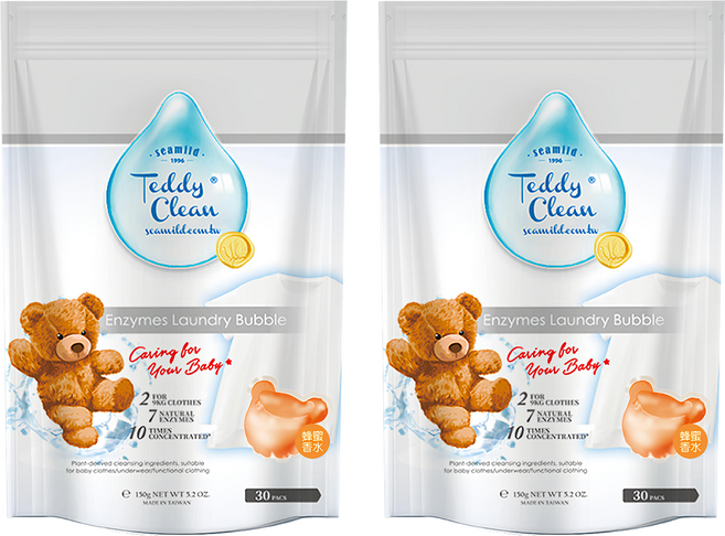 清淨海 Teddy Clean 純淨系列 植萃酵素洗衣膠囊 蜂蜜香水 5g, 30個裝, 2包