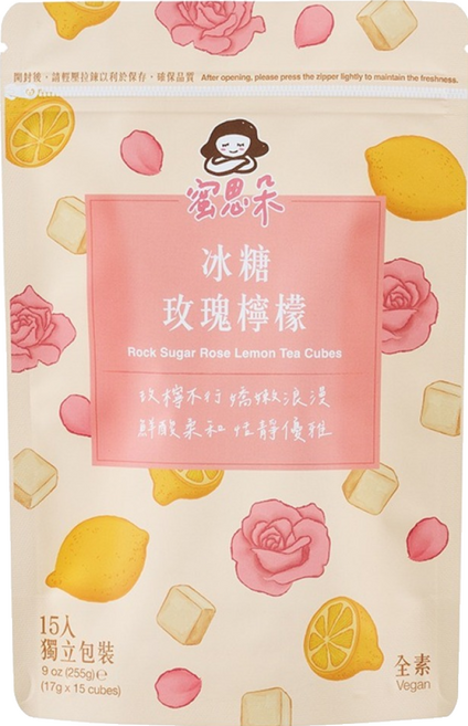 蜜思朵 NEW!冰糖玫瑰檸檬茶, 15顆, 17g, 1袋