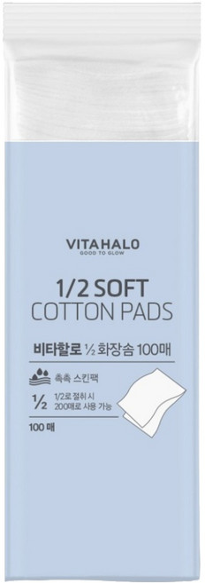 VITAHALO 輕薄柔軟化妝棉, 100張, 1包