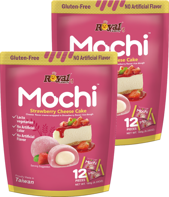 ROYAL FAMILY 皇族 草莓乳酪蛋糕風味麻糬, 2個, 180g