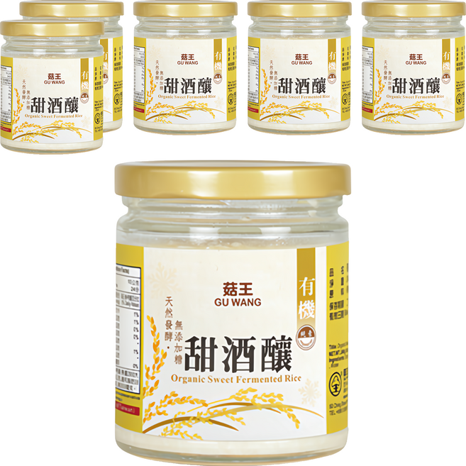 菇王 有機甜酒釀, 240g, 6罐