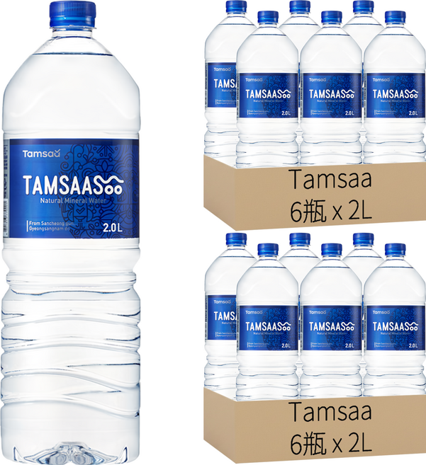Tamsaa 天然水 2L 天然純淨原味, 12瓶