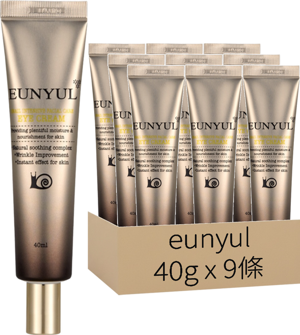 EUNYUL 蝸牛強效護理眼霜, 40g, 9條