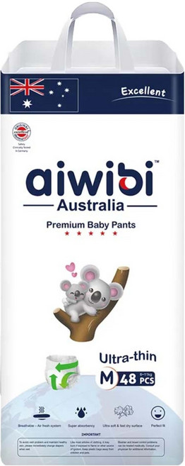 aiwibi 愛薇彼 零觸感瞬吸褲型紙尿褲, M, 48片