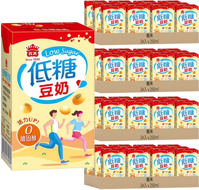 義美 低糖豆奶, 250ml, 96入